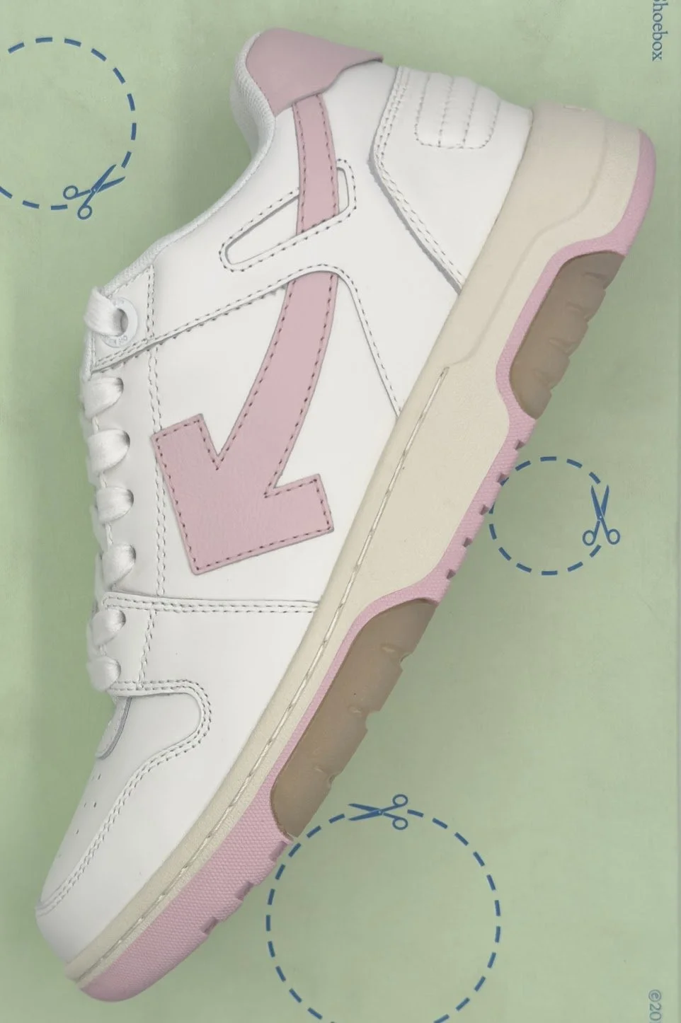 OFF-WHITE Out of Office OOO Low Tops White Light Pink