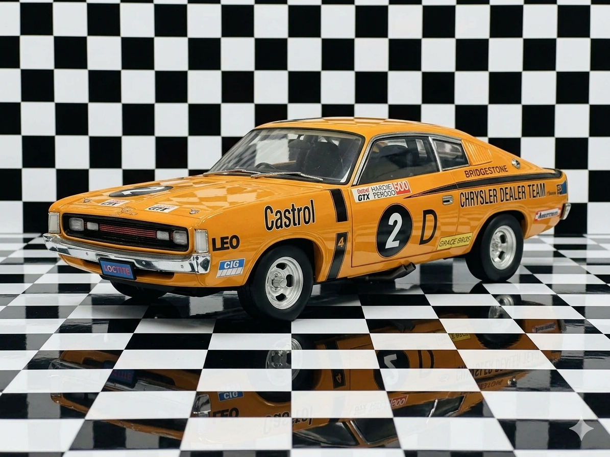 1:18 SCALE E49 R/T CHARGER 1972 BATHURST LEO GEOGHEGAN