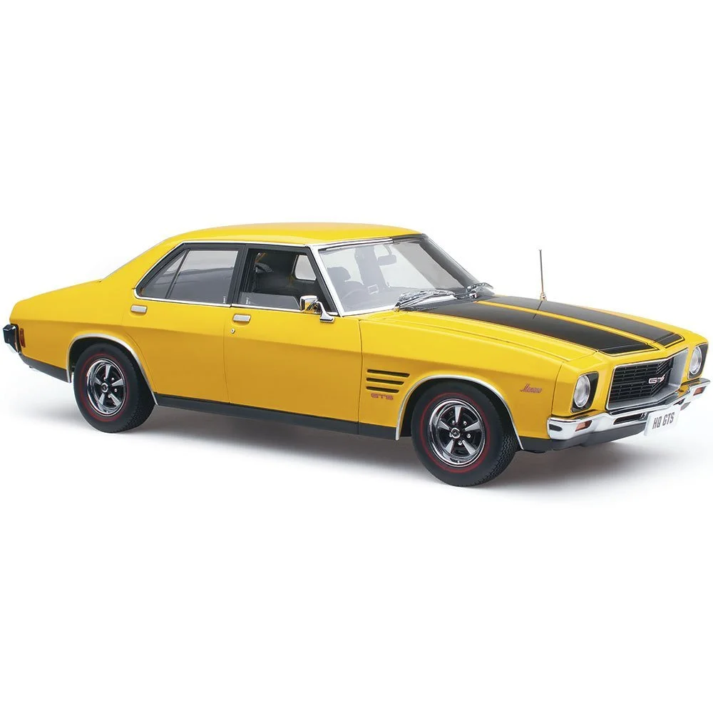 **PRE-ORDER** 1:18 SCALE HOLDEN HQ MONARO GTS SEDAN 350 CHROME YELLOW WITH BLACK STRIPES