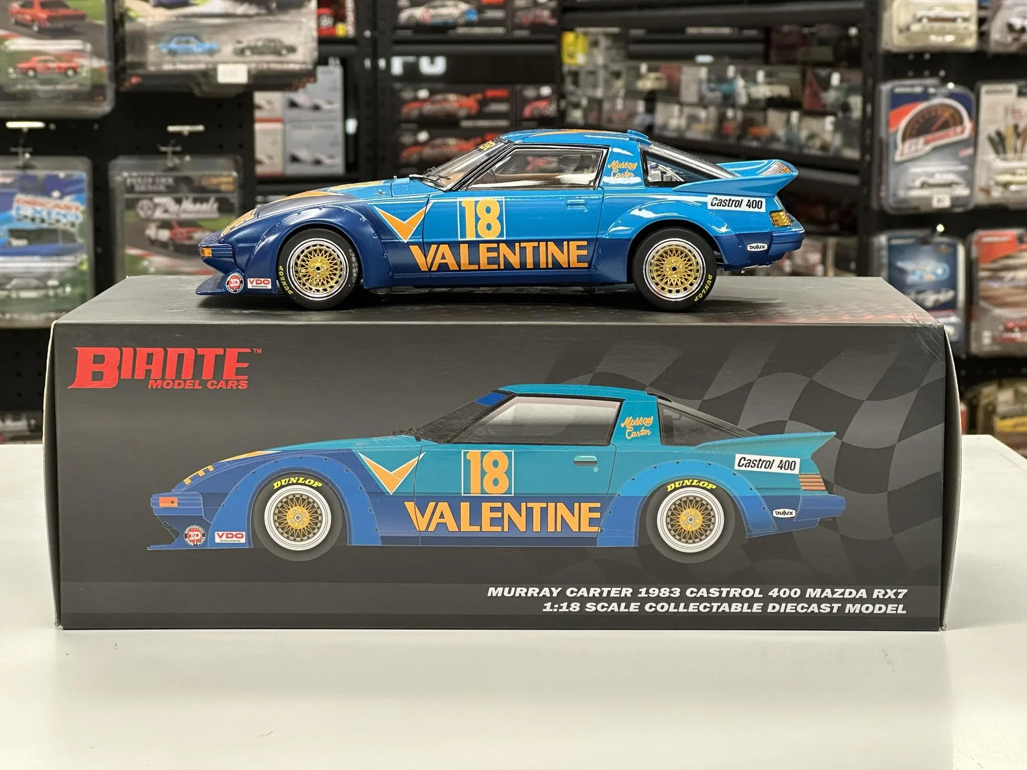 1:18 SCALE MAZDA RX7 1983 CASTROL 400 MURRAY CARTER — 2/84 MANNING ...