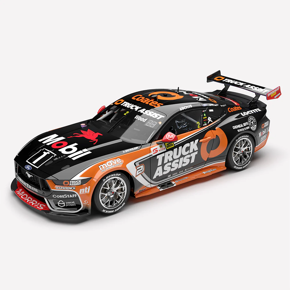 **PRE-ORDER** 1:18 SCALE FORD MUSTANG GT MOBIL 1 TRUCK ASSIST ITM TAUPO SUPER 440 PODIUM FINISH RYAN WOOD