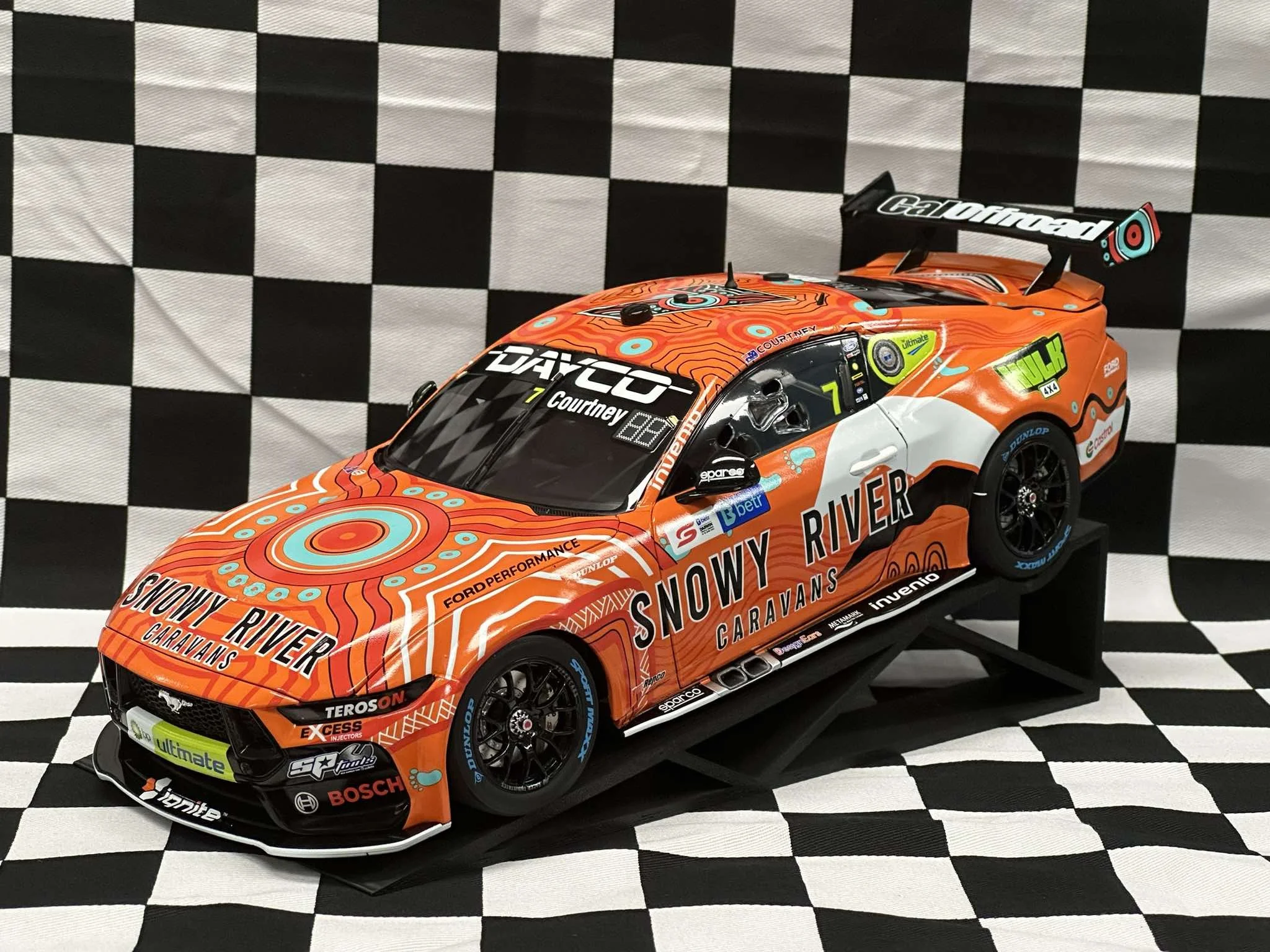 1:18 SCALE FORD MUSTANG GT SNOWY RIVER RACING 2024 DARWIN JAMES COURTNEY