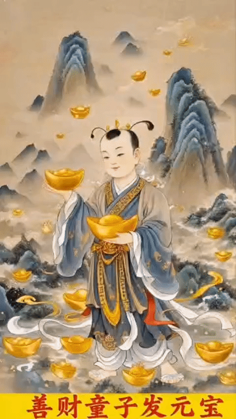 【法界见闻】善财童子给精进群师兄发元宝 Shan-Cai Boy-God Gave Out Golden Ingots to Diligence-Group Folks