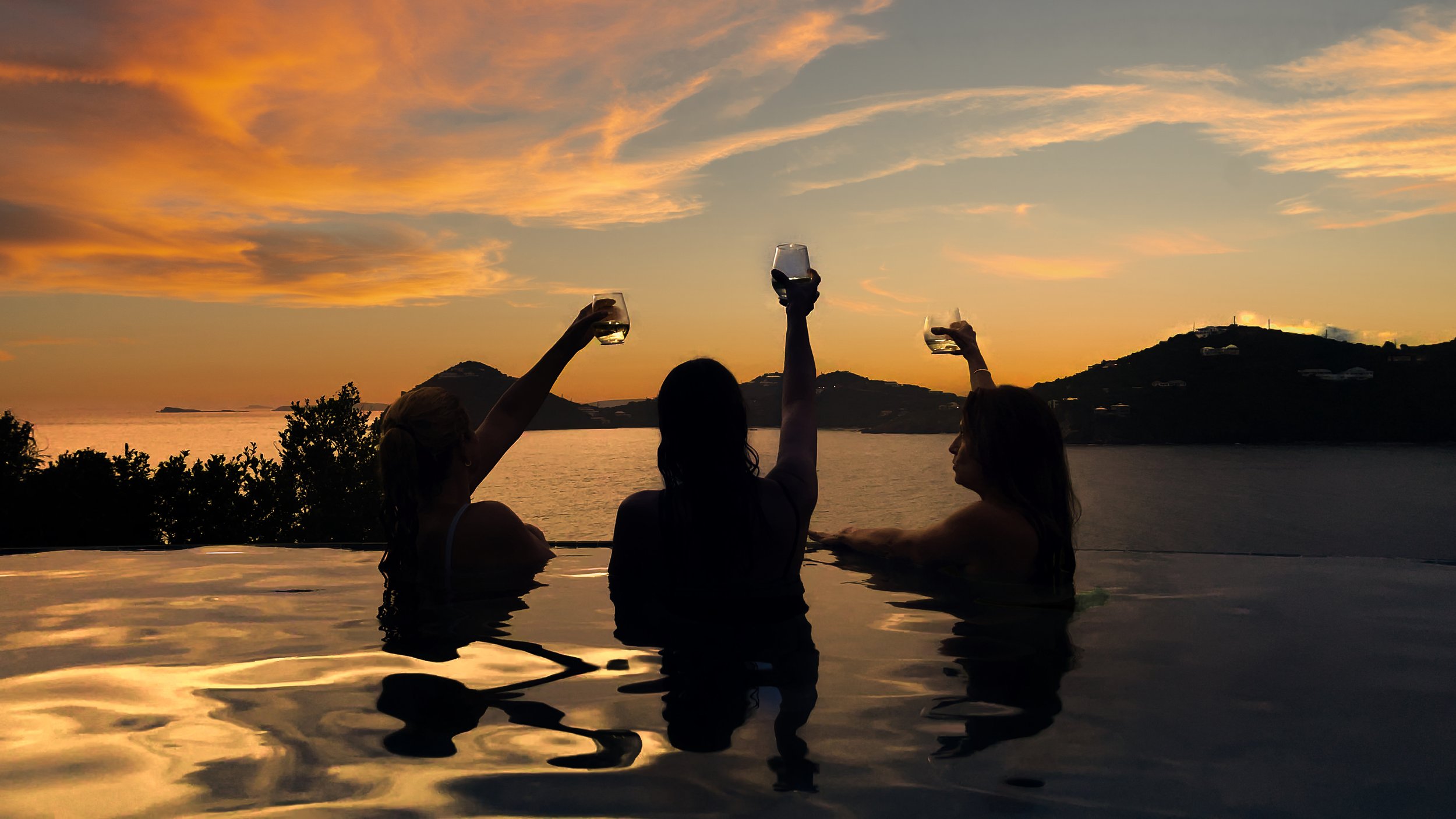 Toasting to the sunset.  St John, USVI