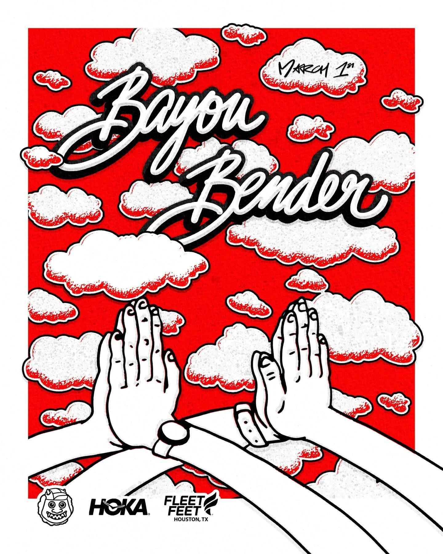Bayou Bender is a partnered race experience celebrating the launch of @hoka&rsquo;s Cielo X1 3.0. Bend together to spell &ldquo;HOKA&rdquo; at Buffalo Bayou checkpoints.
⠀⠀⠀⠀⠀
After-party at @theflathouston. Exclusive shirts limited to the first 50 r
