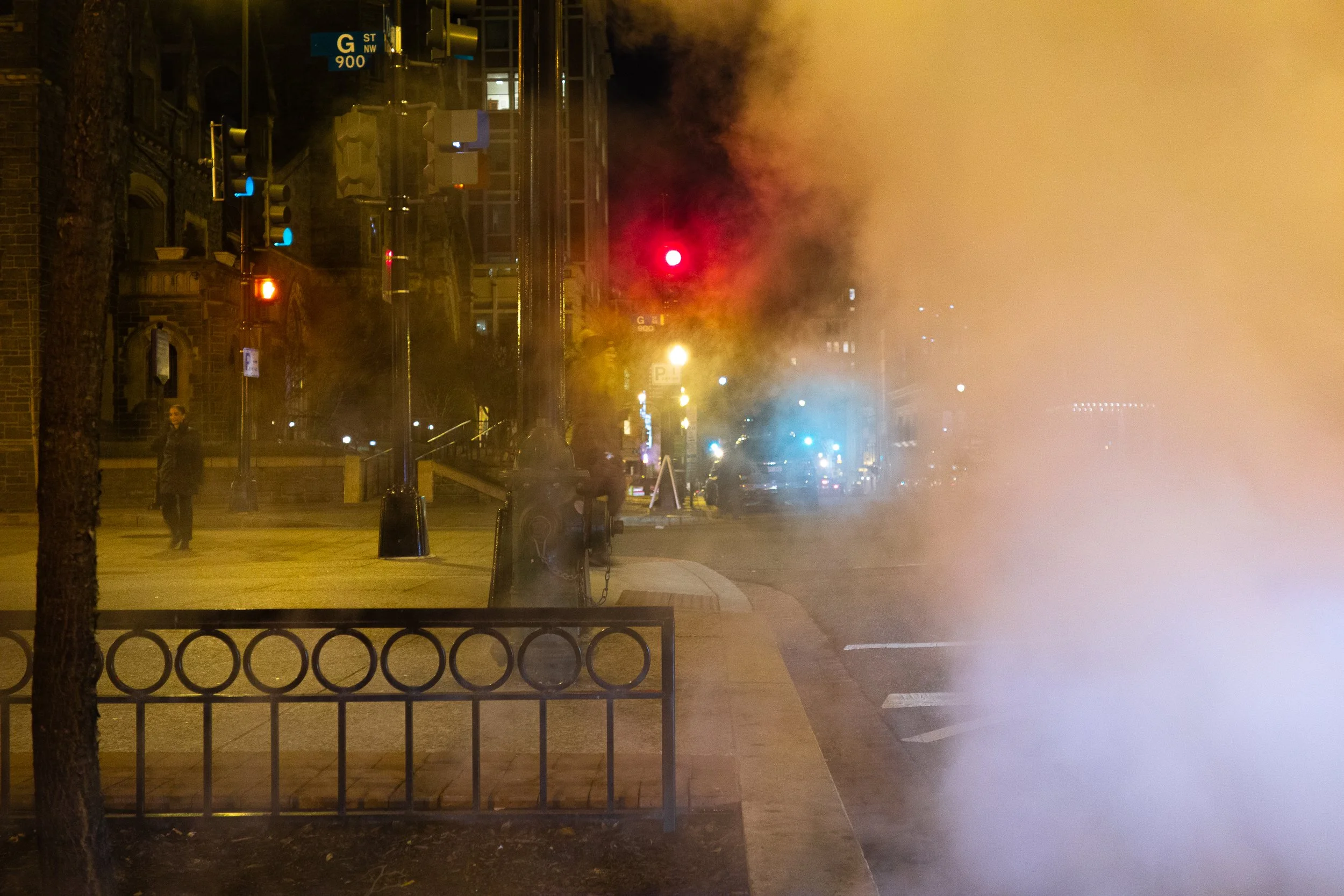 City lights and steam, 2018