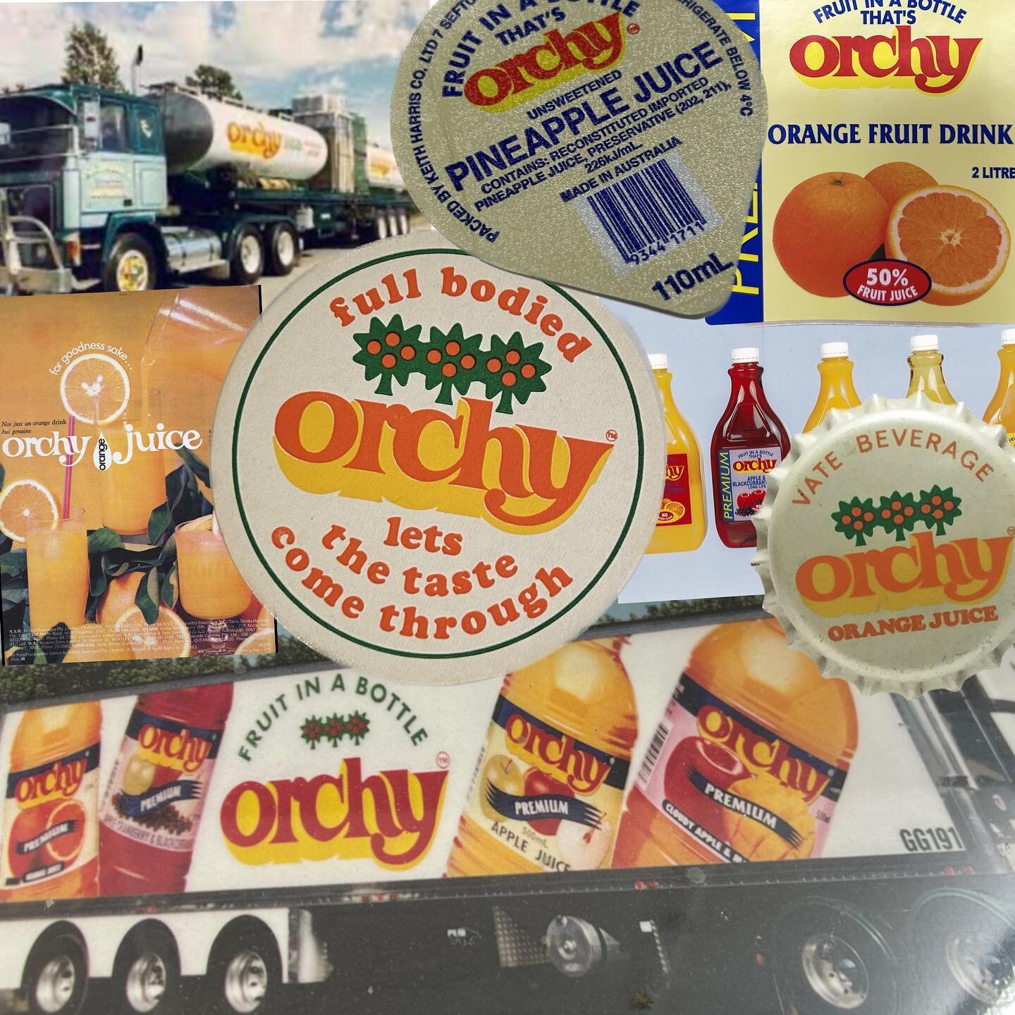 Going back in time with these old labels and pictures of Orchy from many moons ago. 

#orchyfruitjuice #orchyjuice #orchy #fruitjuice #fruit #juice #history #aussiemade #aussieowned