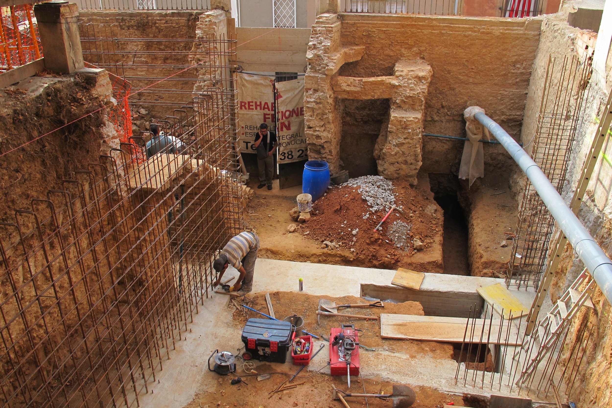 More than 400m3 of soil were removed by hand