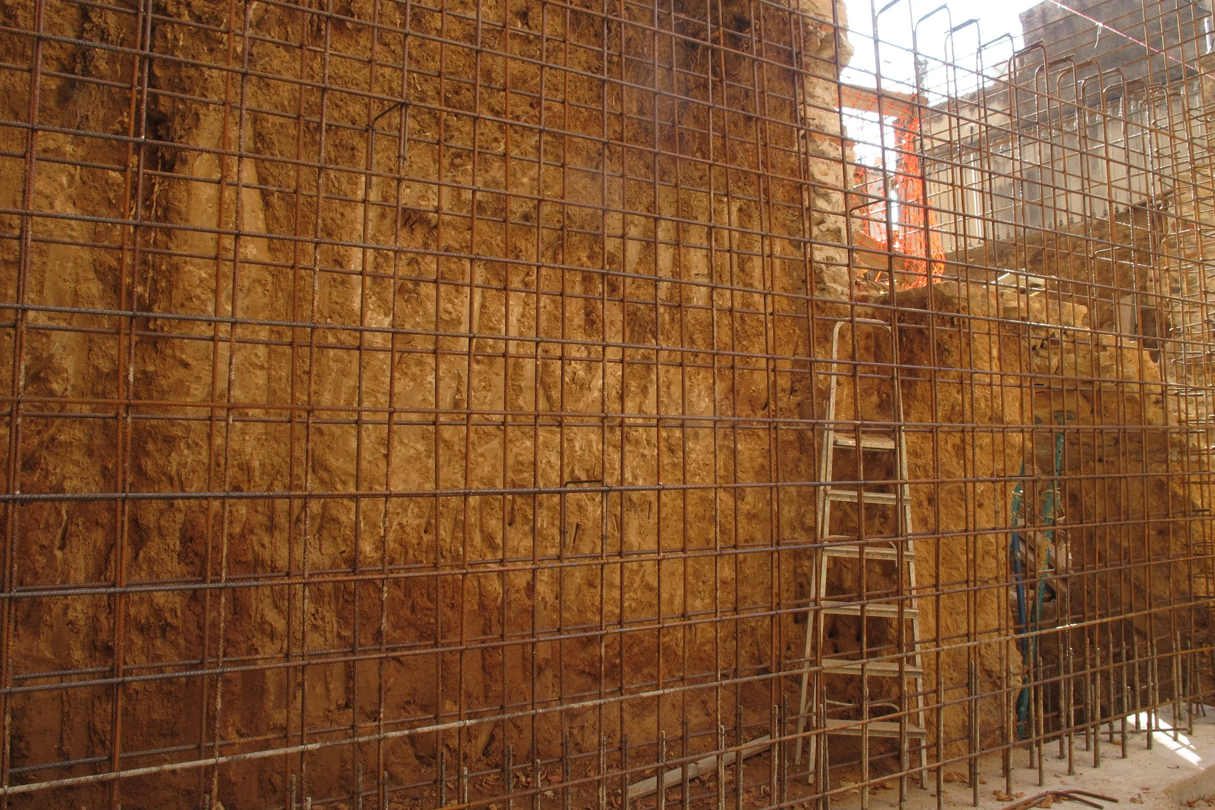 Steel reinforcements for the new walls