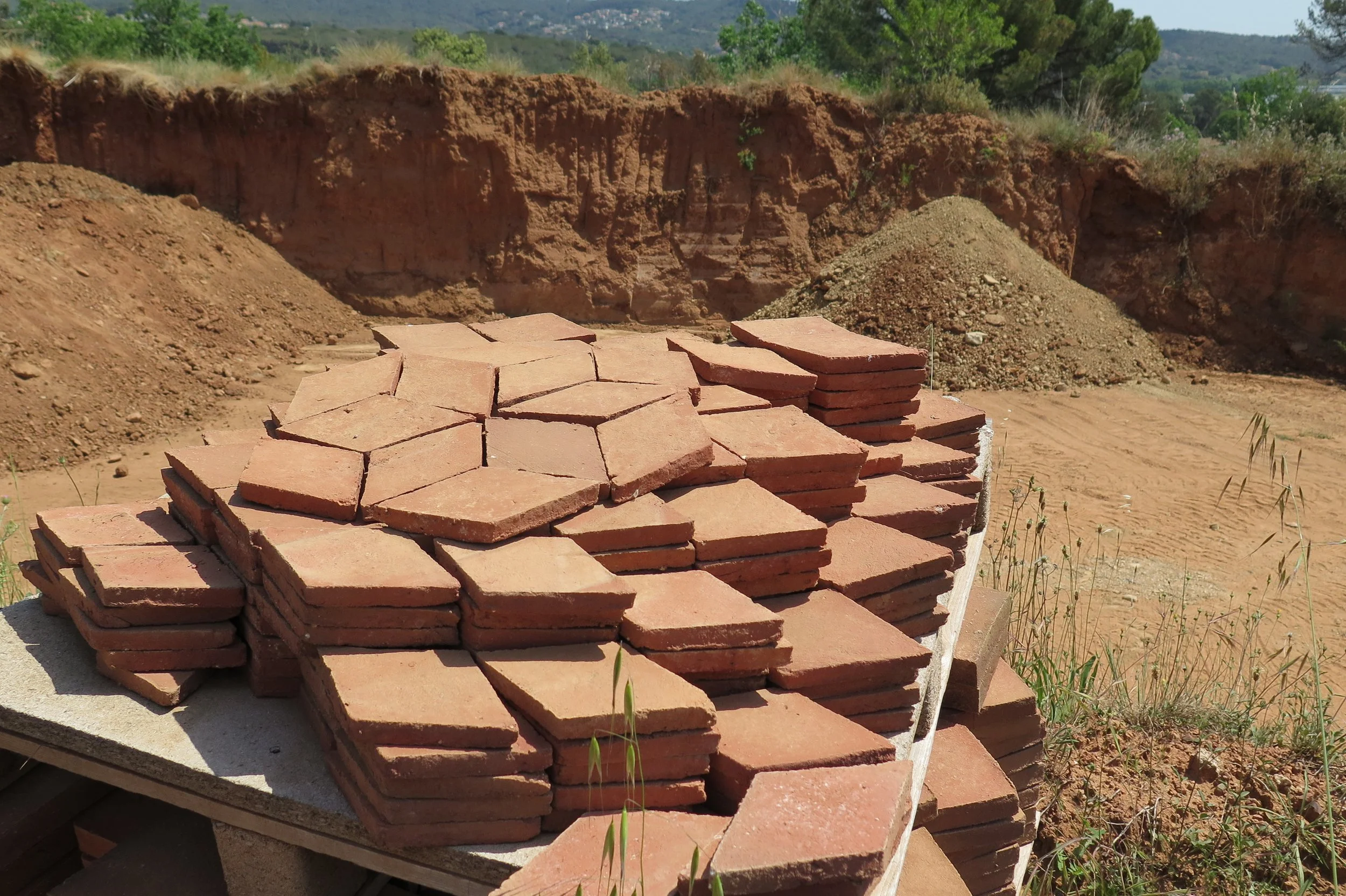 We found these rhombus shaped tiles in a yard,