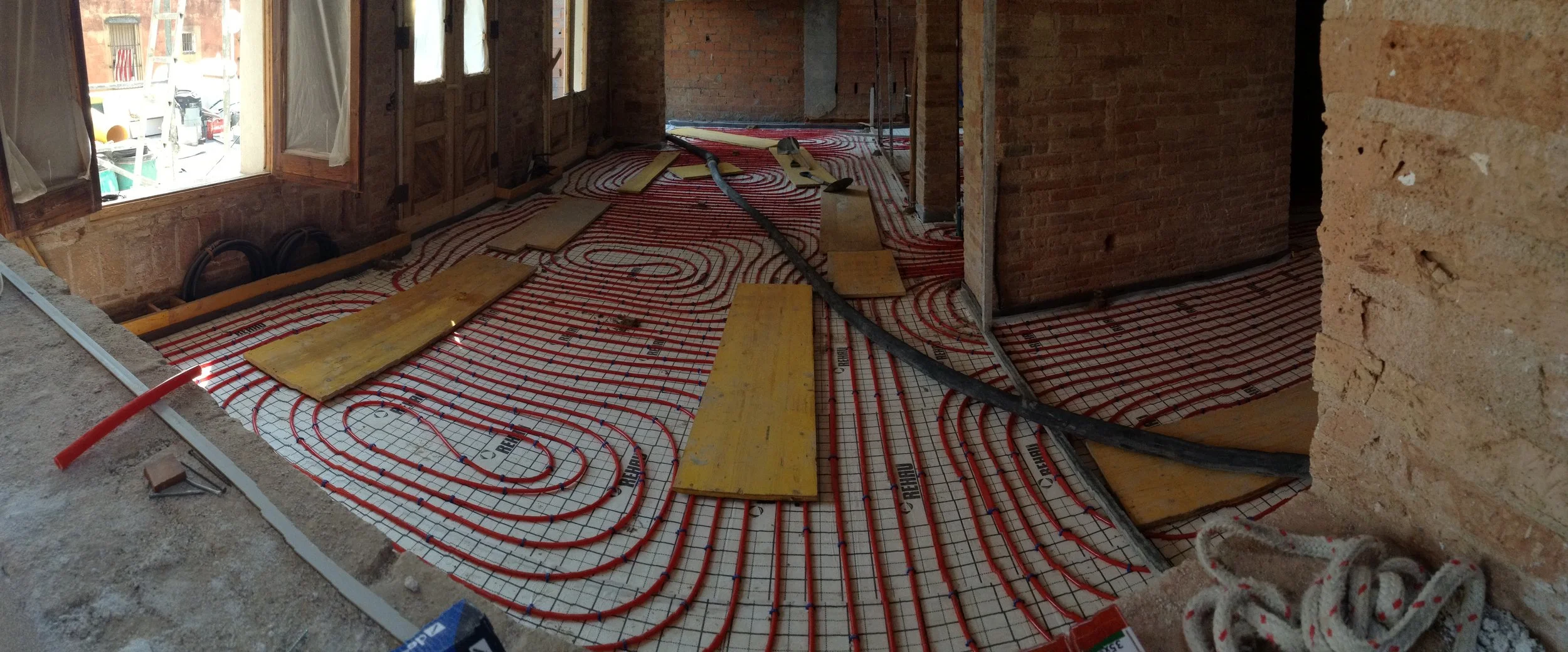 Installation of the radiant flooring