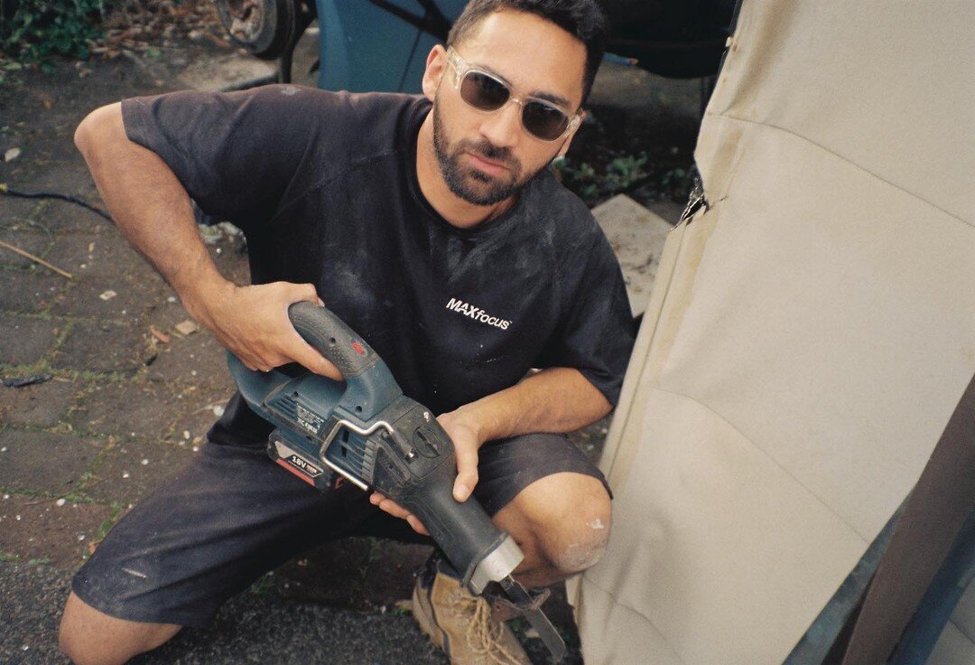 A photo of me chopping up my mates car. 

My mates pretty eccentric and decided to get a film camera from the 90s and caught a nice action pic of me. It&rsquo;s a kick not knowing how they will turn out. 

I&rsquo;ve added a few more just because I l