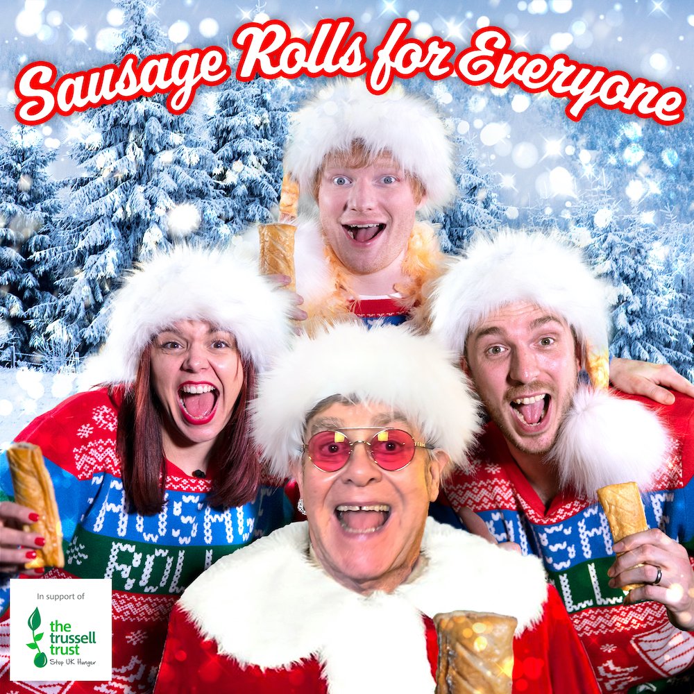 High quality photoshoot for LadBaby, LadBaby Mum, Ed Sheeran and Elton John on the Christmas Number One Campaign in London - images taken by Ben McConnachie (Crescent Creative).