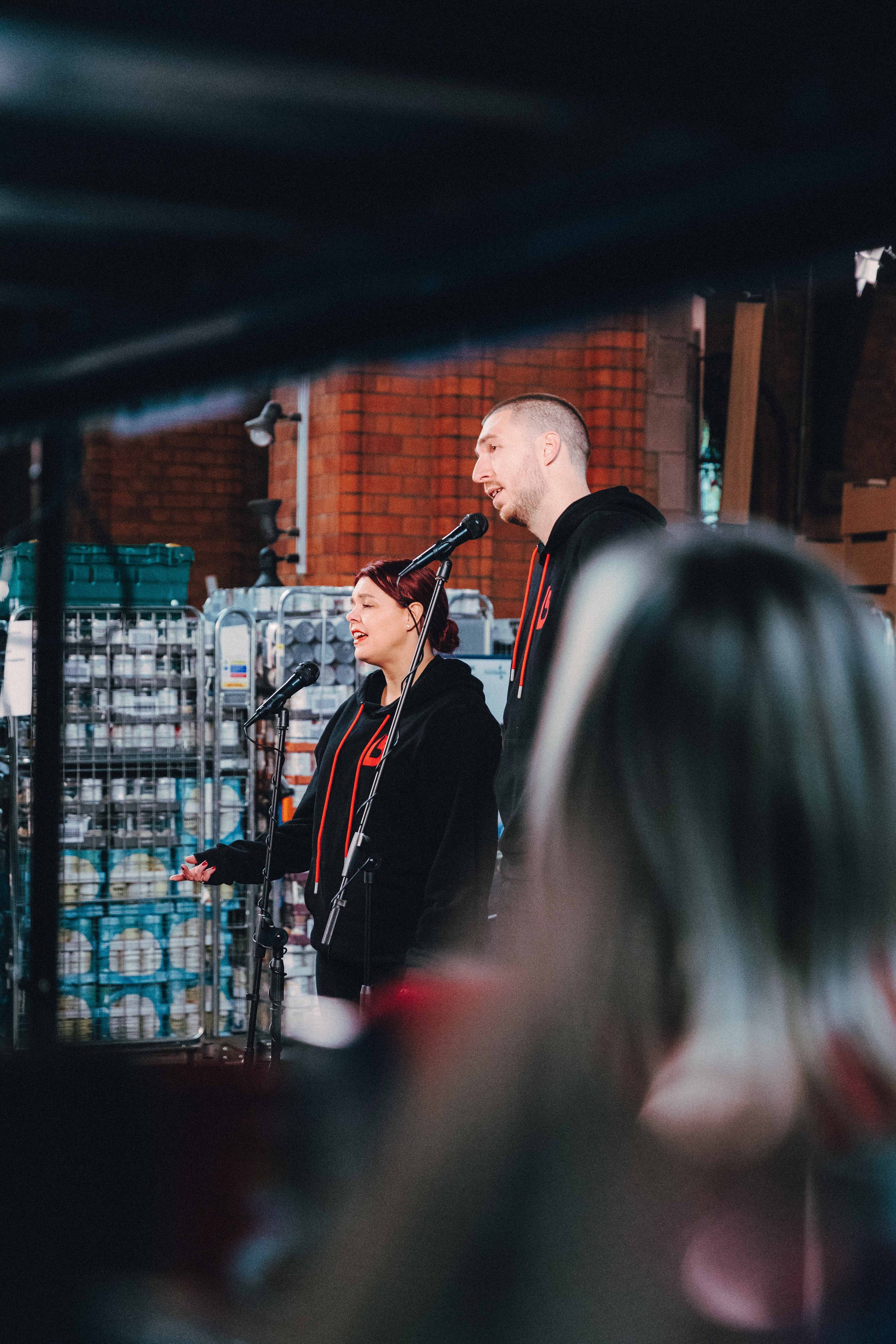 High quality picture of LadBaby (Mark Hoyle) & LadBaby Mum (Roxanne Hoyle) taken by Ben McConnachie (Crescent Creative) for the Christmas Number One campaign in Nottingham.