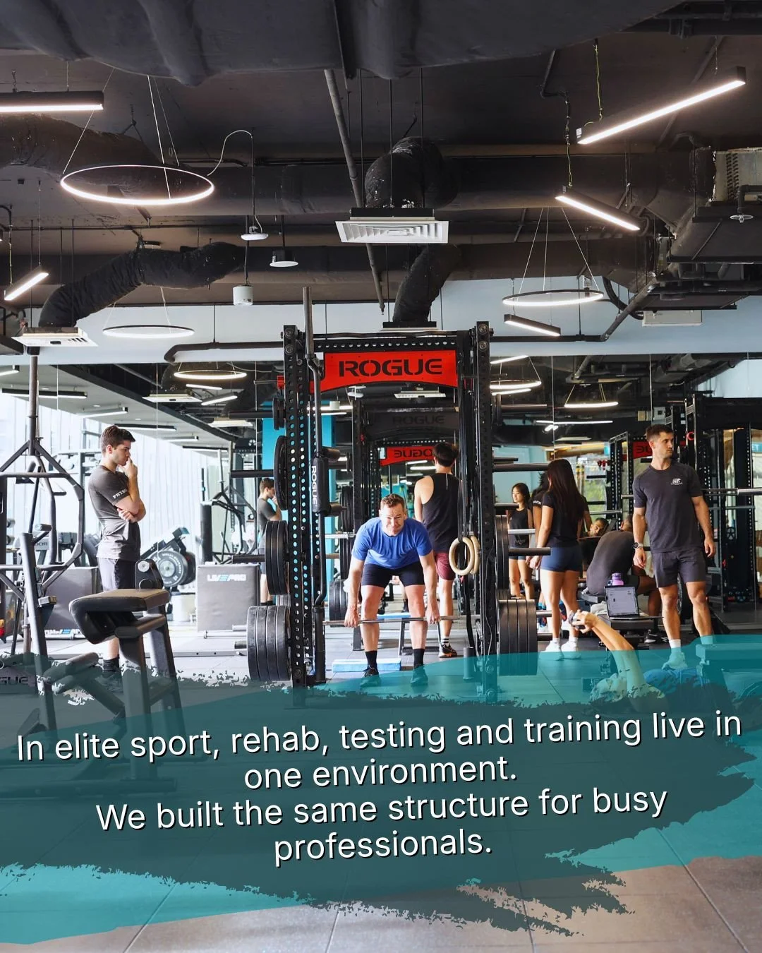 ⁠
In elite sport, rehab, testing and training live in one environment.⁠
We built the same structure for all of our clients.⁠
⁠
Physiotherapists, Personal Trainers and Exercise Physiologists all work as one team, in one space.⁠
⁠
Your recovery is not 