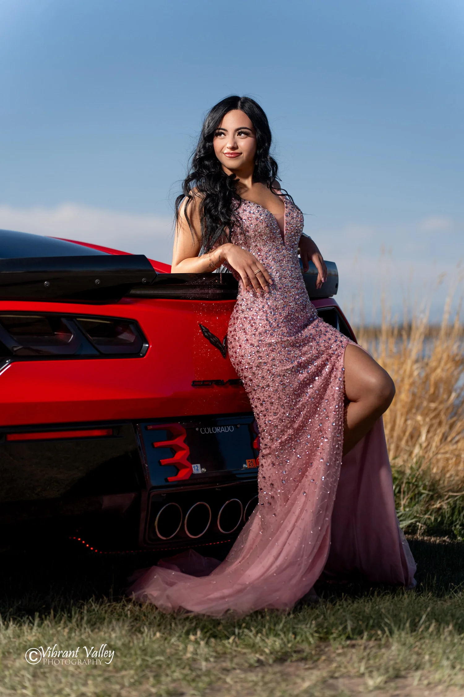 Senior portrait flash lighting San Luis Valley