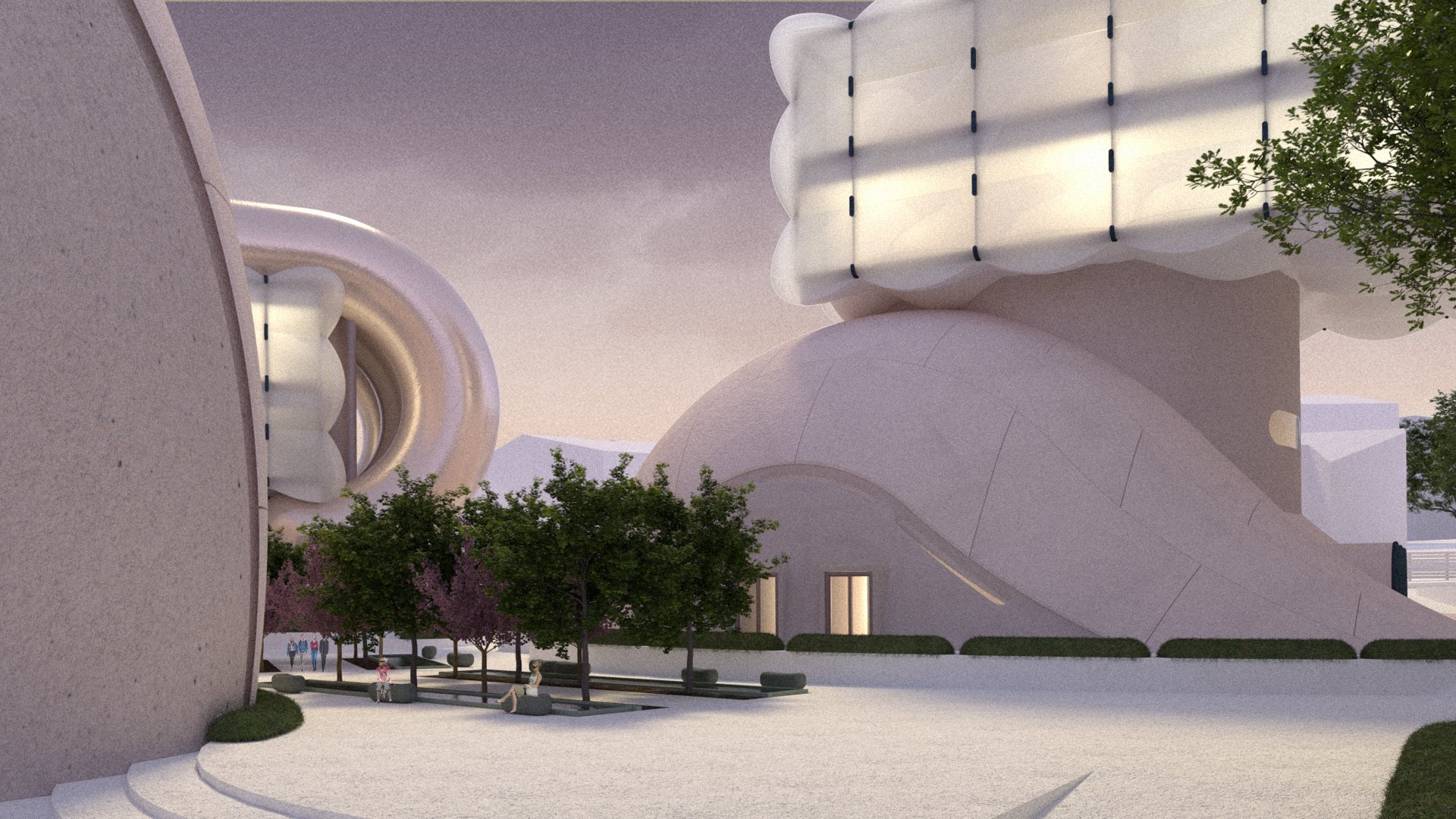 Interior Render - Exterior Plaza