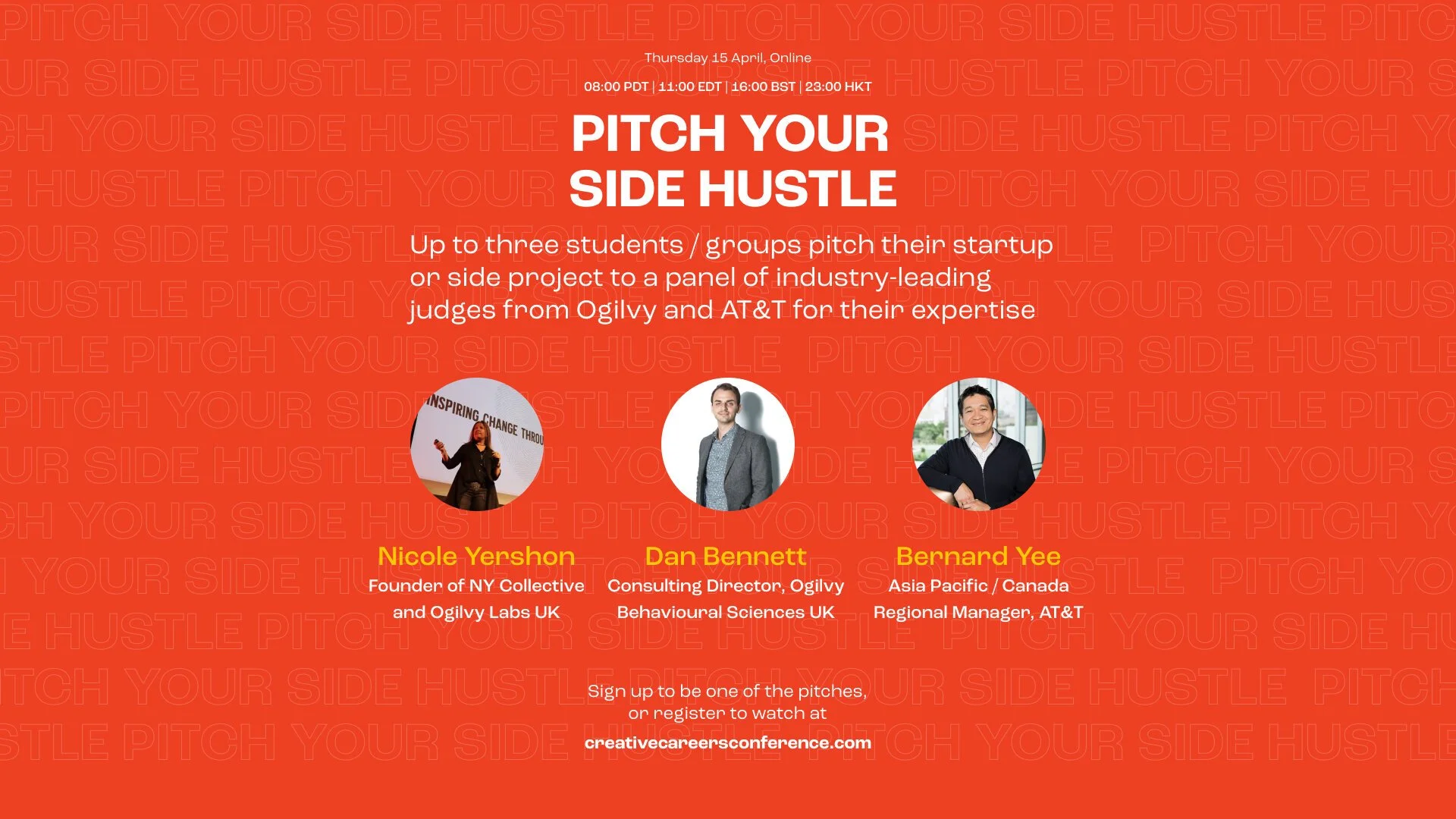 JUDGING. CREATIVE CAREERS CONFERENCE 'Pitch your idea'