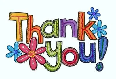 The words Thank you decorated with flowers.