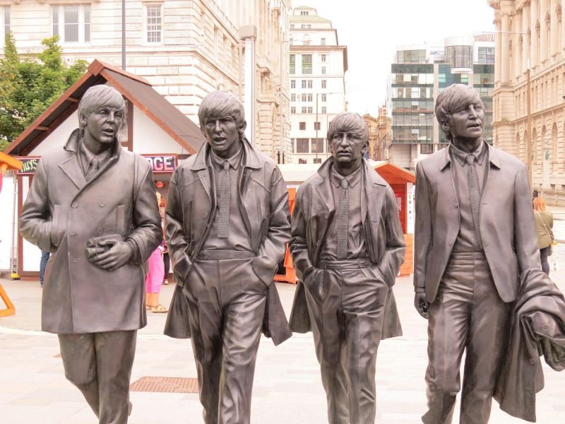 Statue of The Beatles in Liverpool.