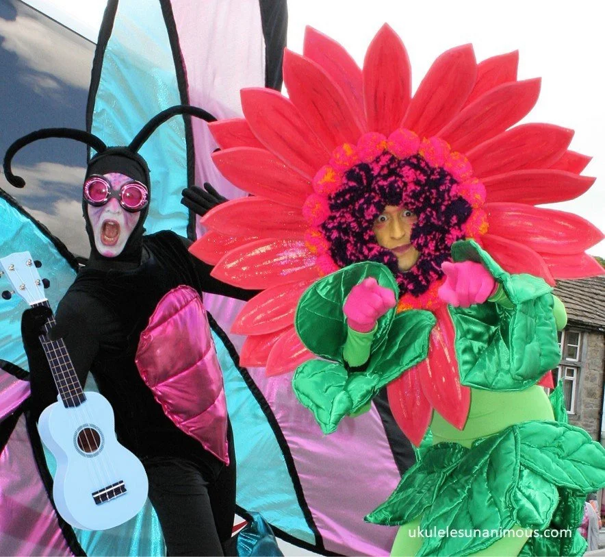 Ukulele event with a garden theme.