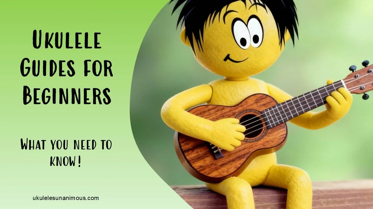 Boy learning how to play the ukulele.