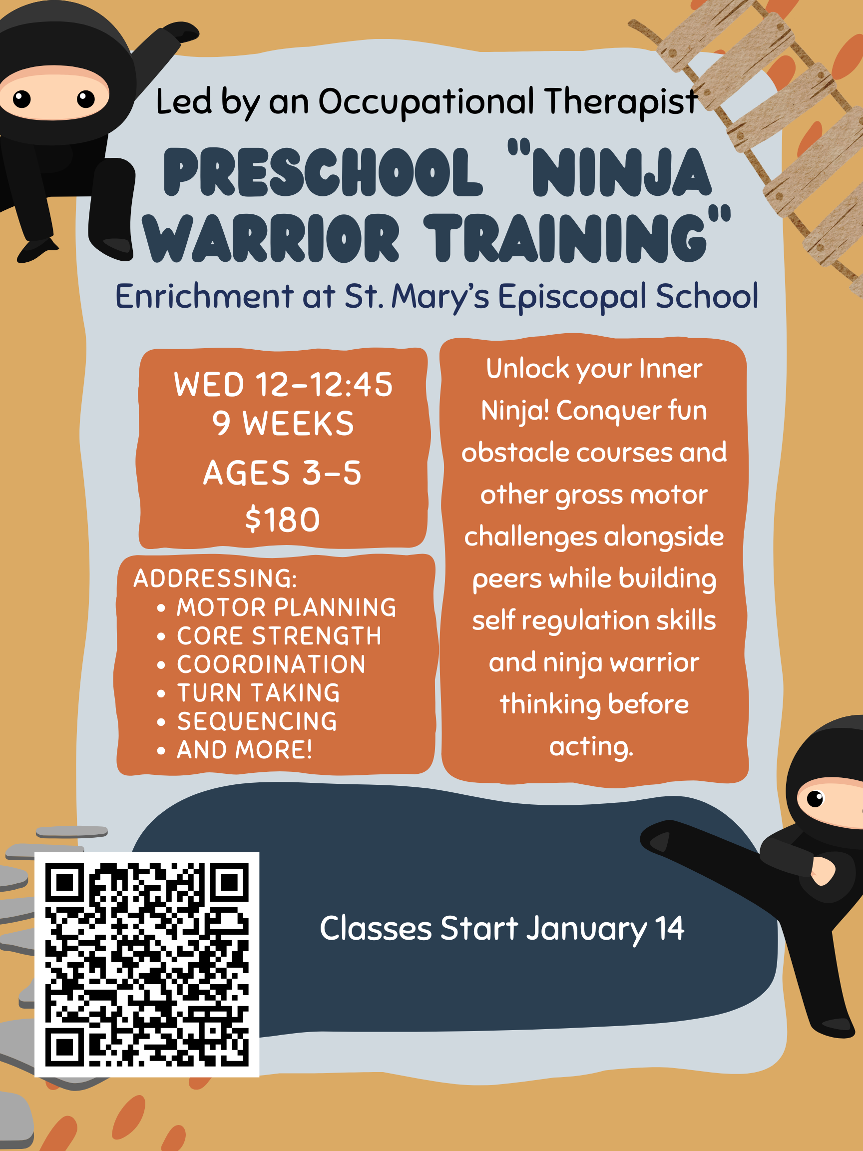 Enroll for Preschool Ninja Warrior Training