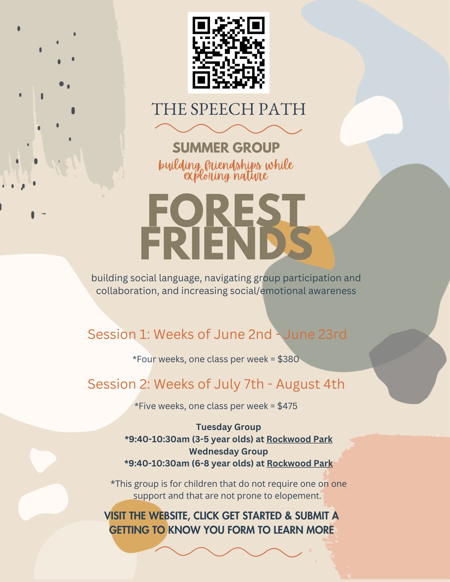 Forest Friends - Session #2: July 7 - August 4, Wednesdays