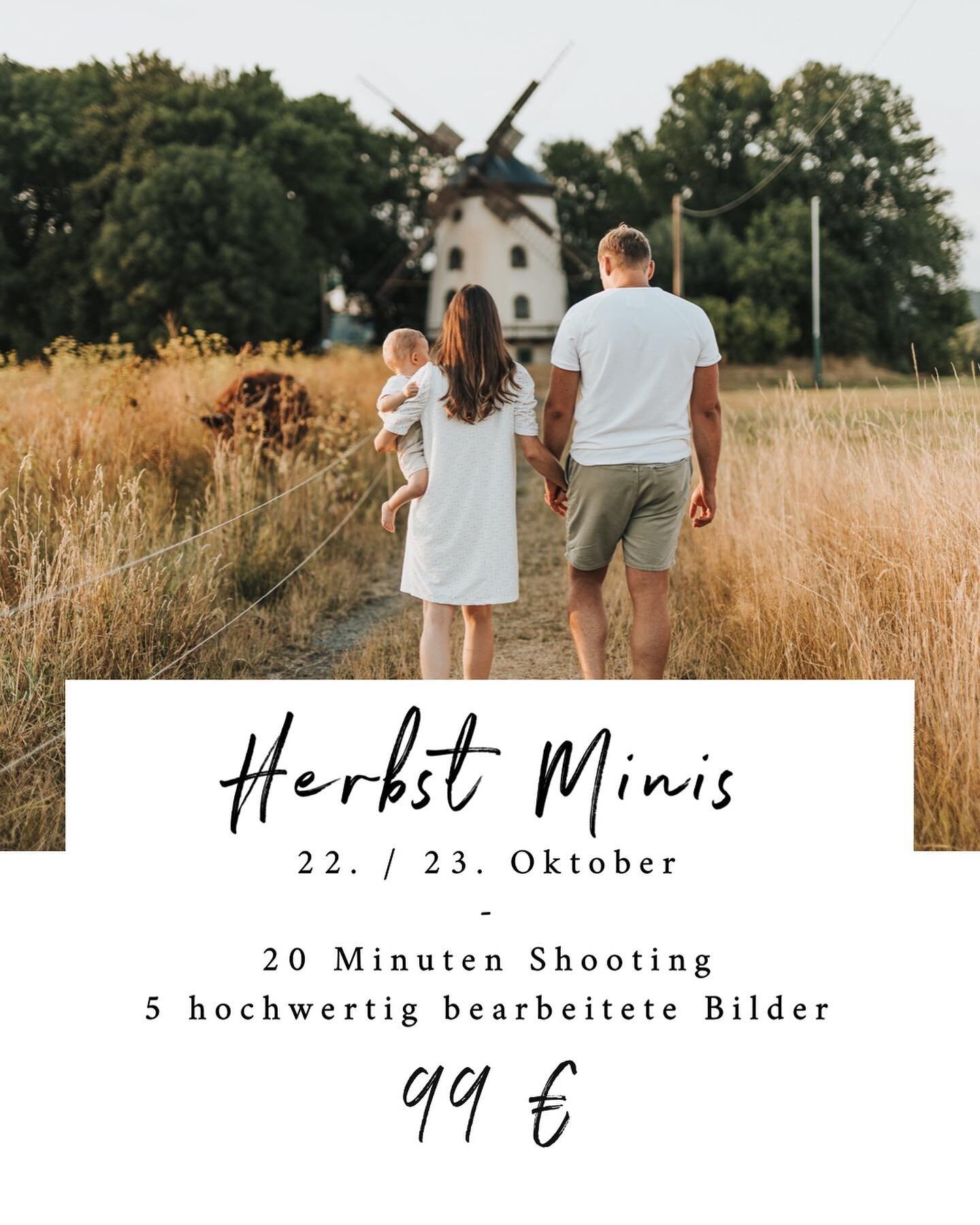 ❕𝐇𝐞𝐫𝐛𝐬𝐭 𝐌𝐢𝐧𝐢𝐬 𝐢𝐦 𝐎𝐤𝐭𝐨𝐛𝐞𝐫 ❕Ihr Lieben, spitzt eure Ohren und z&uuml;ckt die Kalender. Falls ihr schon l&auml;nger &uuml;berlegt, ein Shooting bei mir zu buchen, habe ich im goldenen Herbst genau die richtige Aktion f&uuml;r euch 🍂
