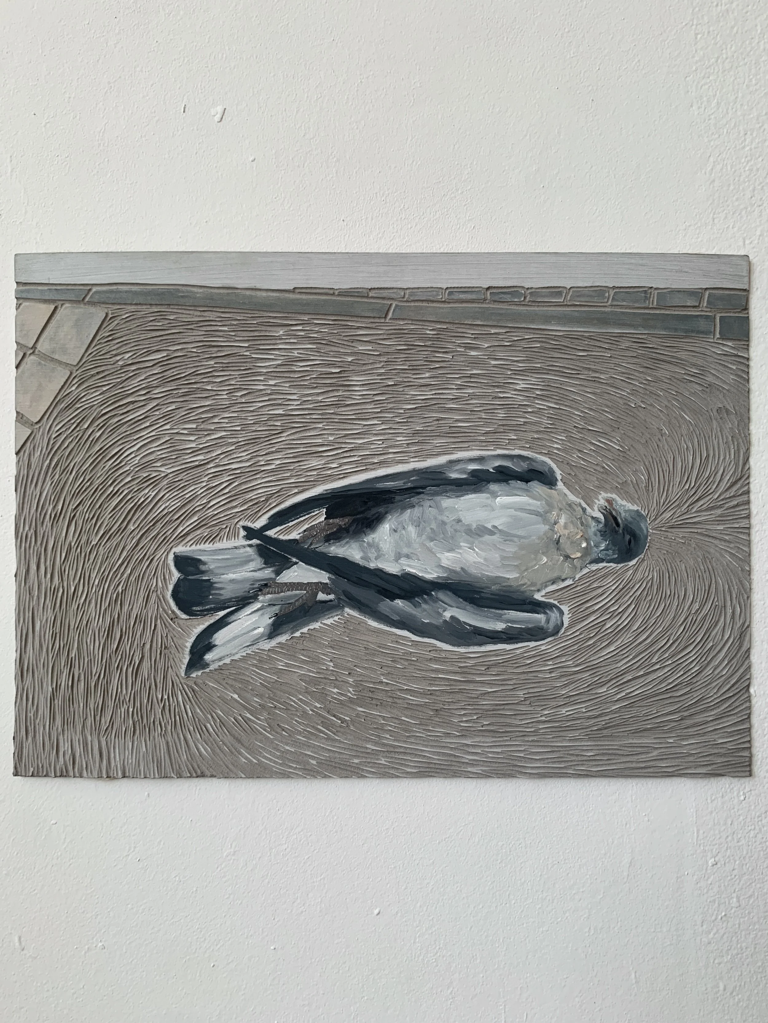 Depression Nap /
Öl auf Linoleum /
29,7 x 42 cm (DIN A3)