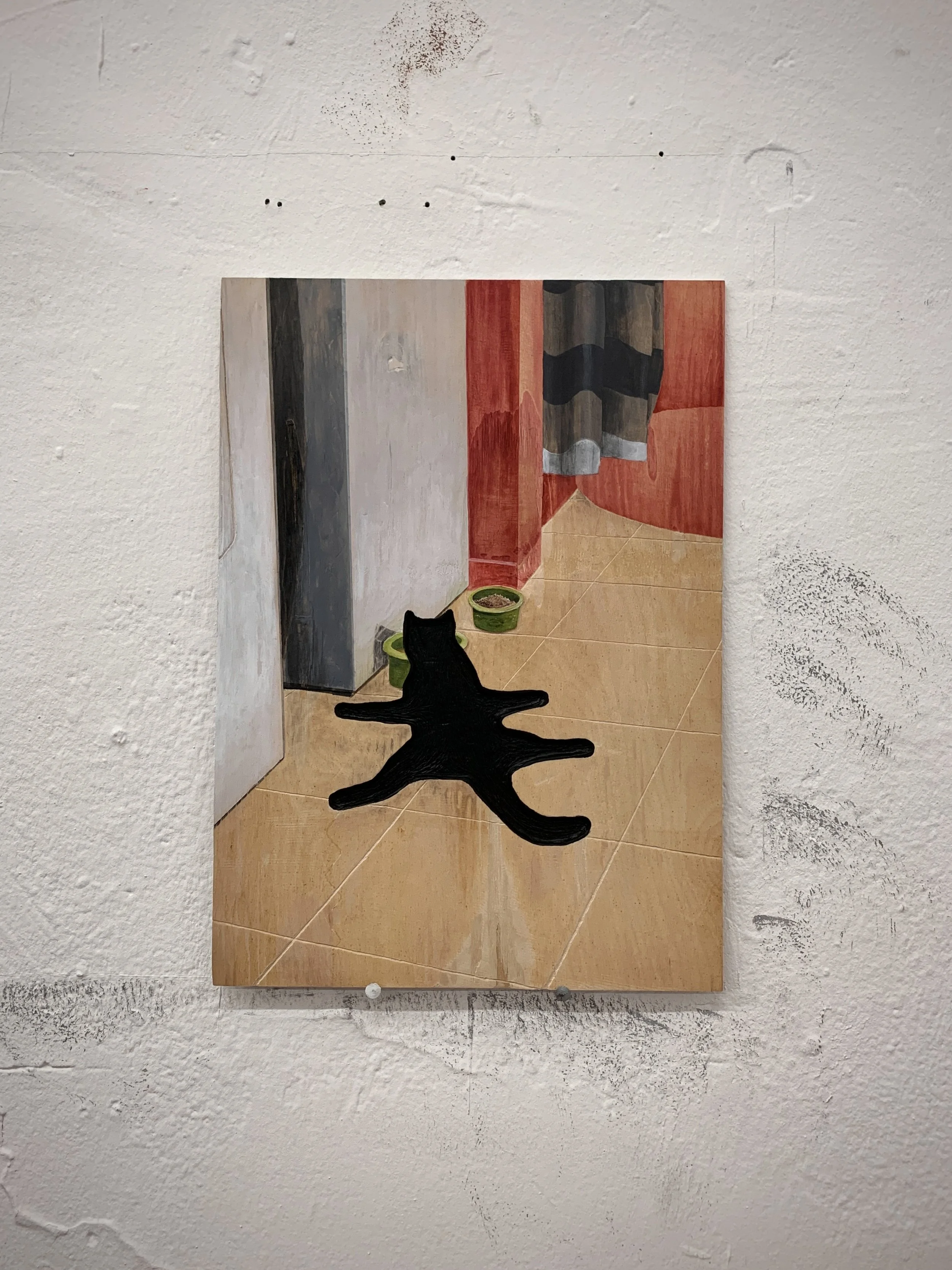 Stress Eating /
Öl, Acryl und Airbrush auf Holz /
29,7 x 42 cm (DIN A3)