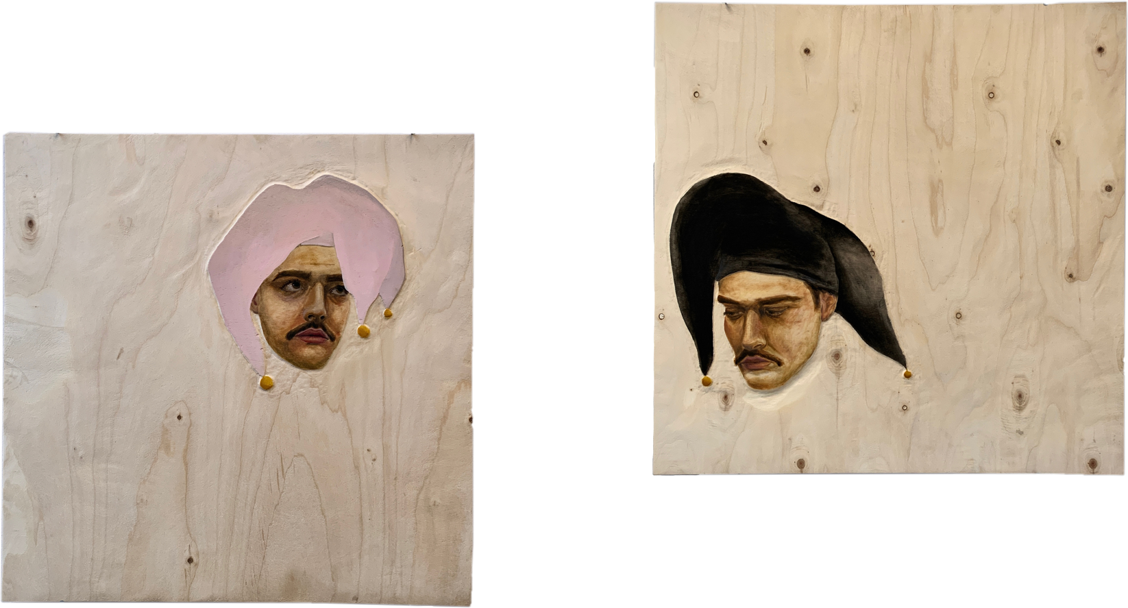 Born to jest, forced to joust /
Öl auf Holz /
80 x 80 cm / 2025