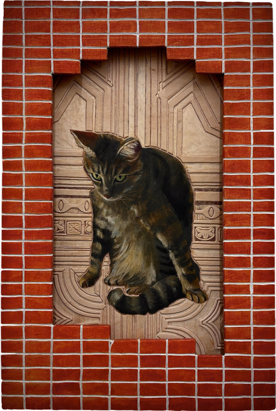 Maybe we should put them all in cat jail / 60 x 40 cm / Öl auf Holz / 2026