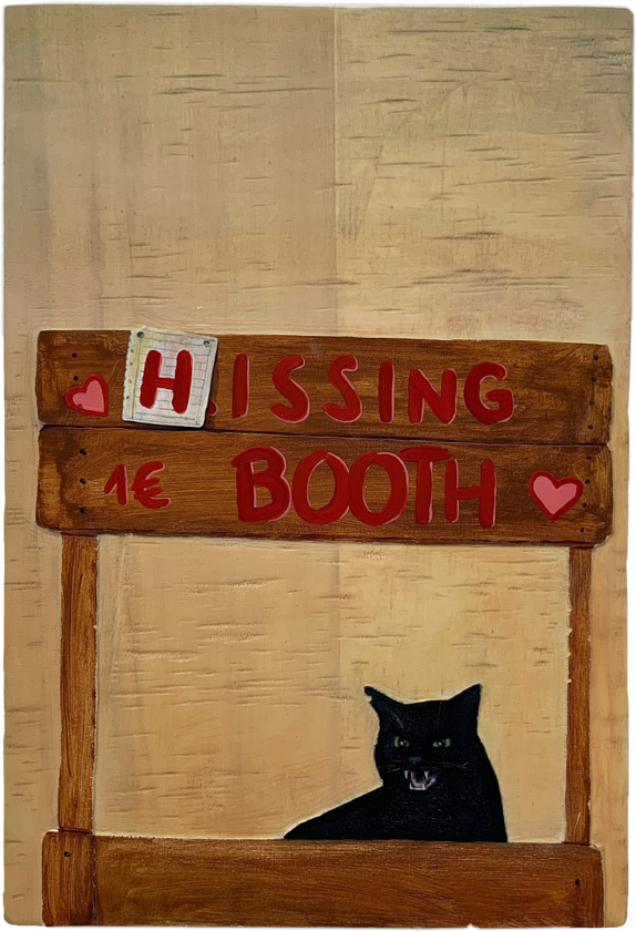 Aggressive Catcalling / 31 x 44 cm / Öl und Acryl auf Holz / 2024