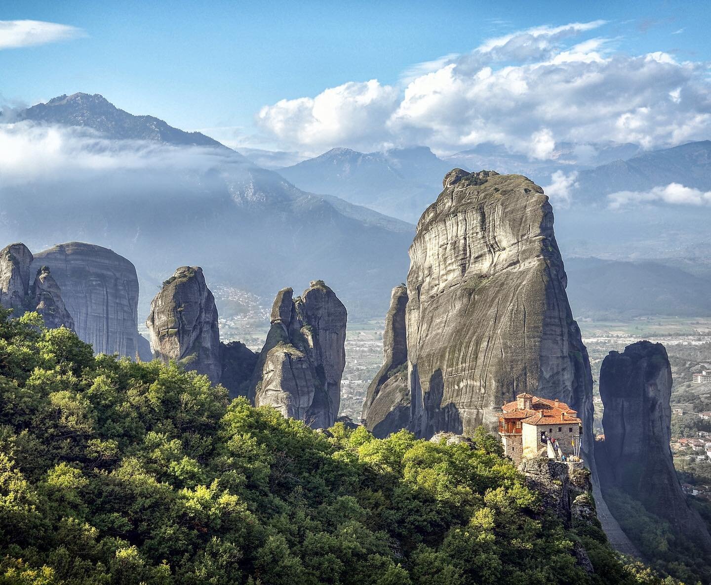 The Pillars of Meteora

A number of monastic communities have existed across the Greek landscapes, but few have rivaled the extreme architecture of Meteora. 

Around 1100 CE, Eastern Orthodox monks nearby began to form a monastic community where they