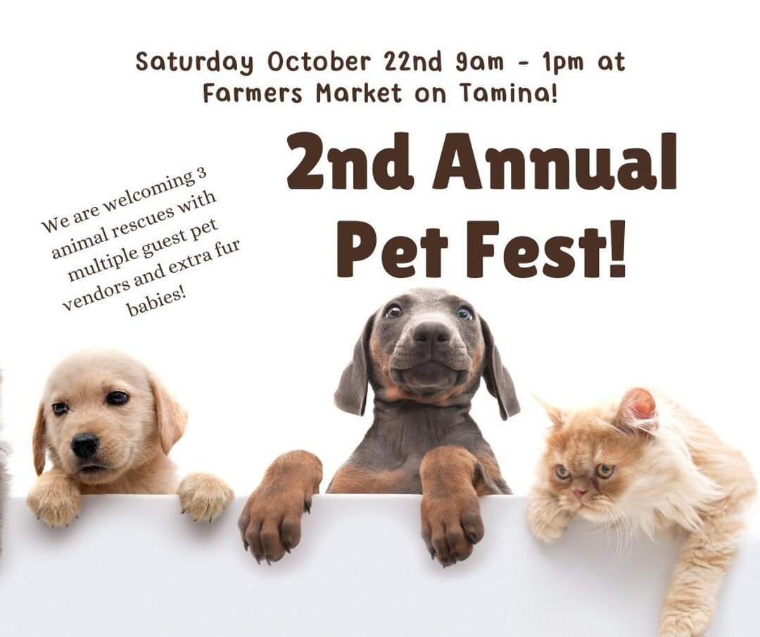 We can't wait to see you and your fur babies this Saturday at the market!
