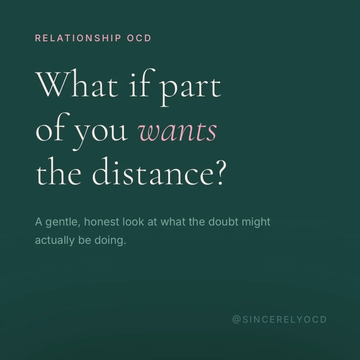 What if part of you wants the distance?

When you&rsquo;re doubting your partner, spiraling, questioning, checking, you&rsquo;re not fully in the relationship. There&rsquo;s space between you. And as painful as that is, notice this: there might also 