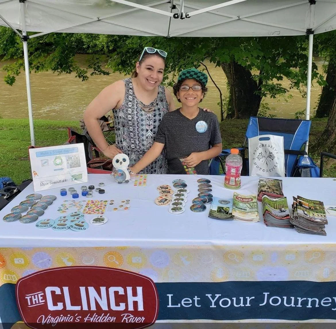 Taysha and her son Aiden, working the table for the Clinch River Valley Initiative 