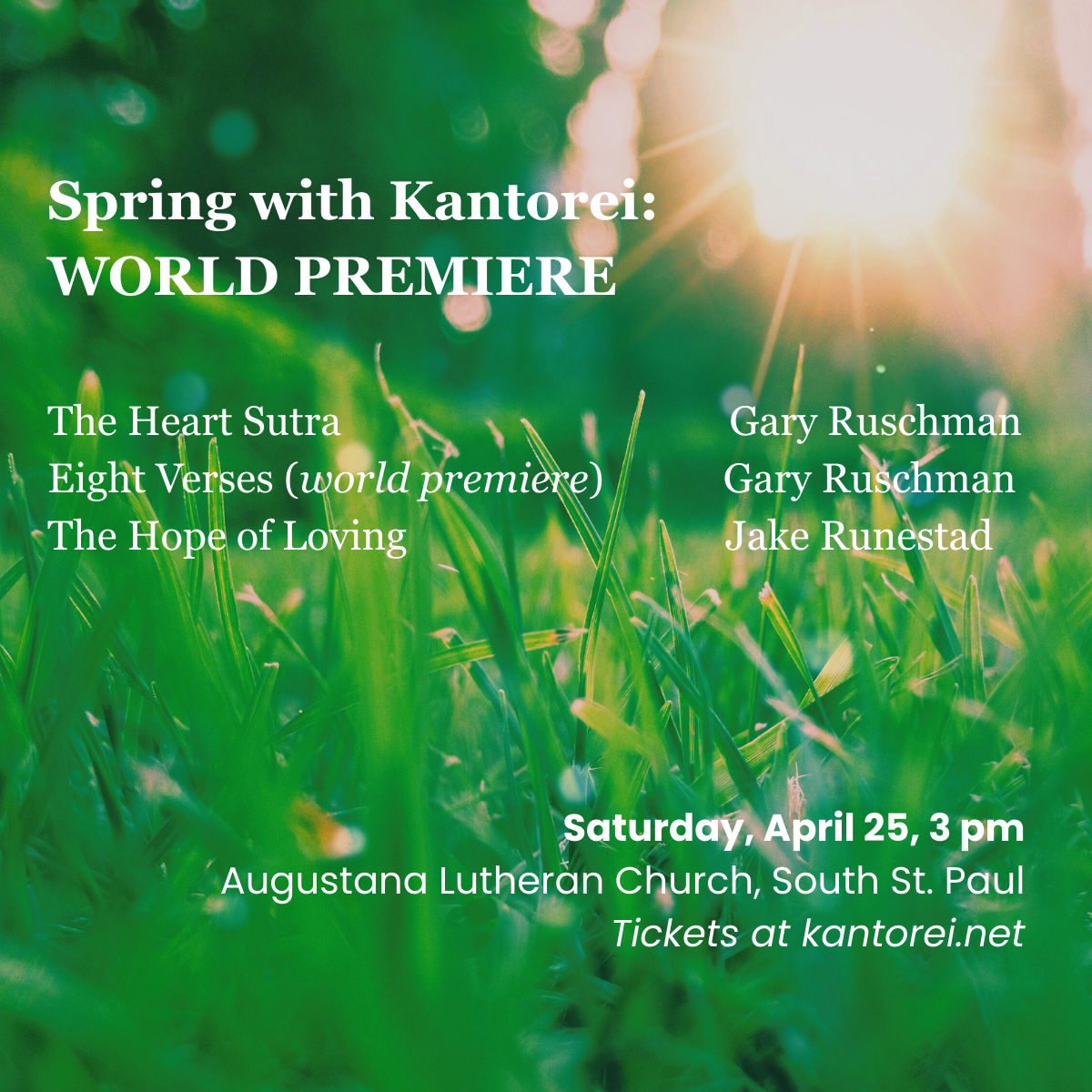 Spring with Kantorei: World Premiere