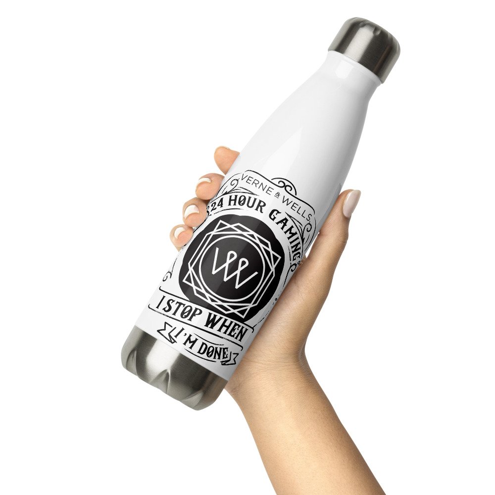 24 Hour Gaming Stainless Steel Water Bottle — The Verne & Wells Club