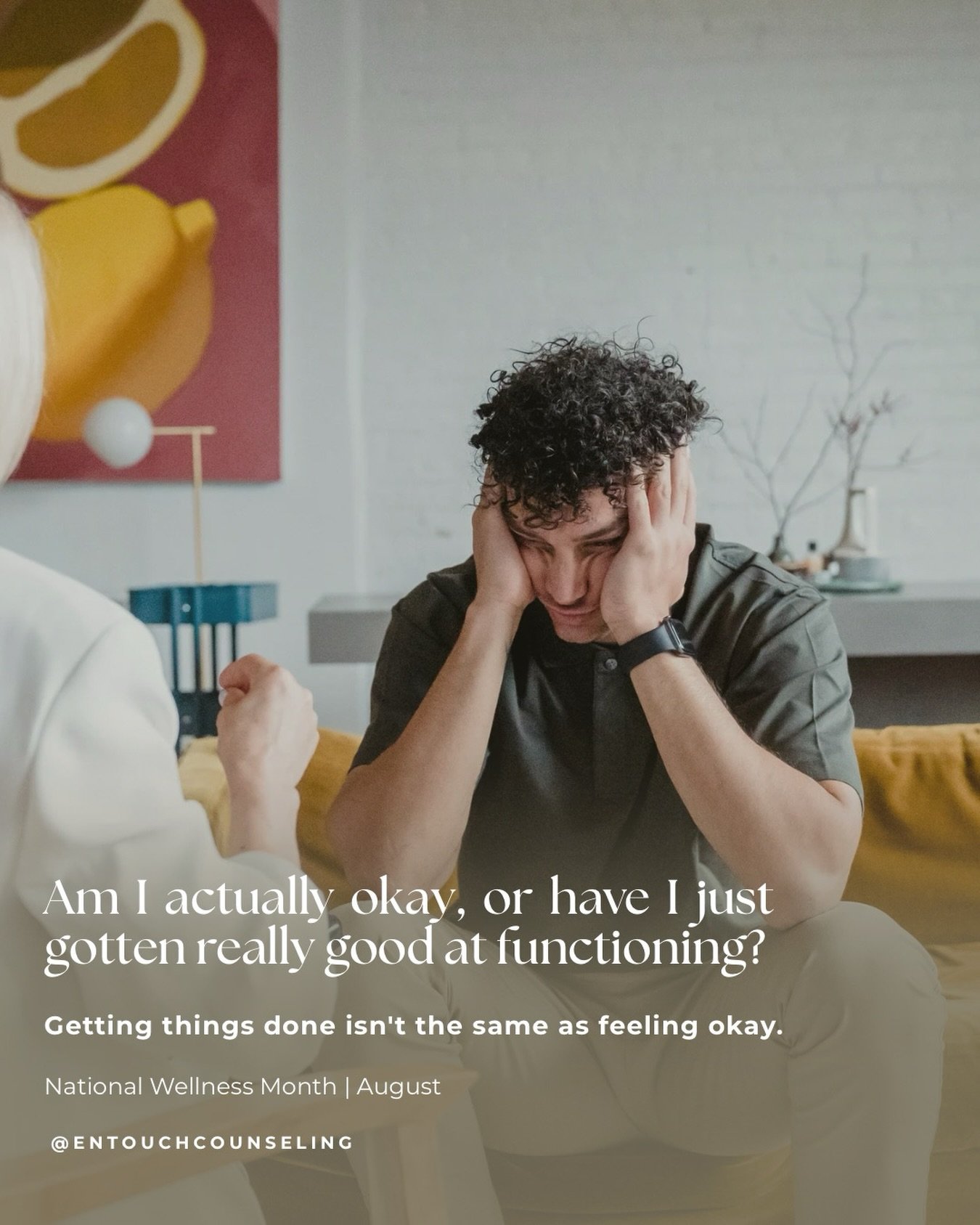 You can be functioning well and still not feel well.

Sometimes we become so accustomed to managing our responsibilities that we don&rsquo;t realize how much we&rsquo;re carrying.

You may be showing up for work, caring for your family, maintaining r