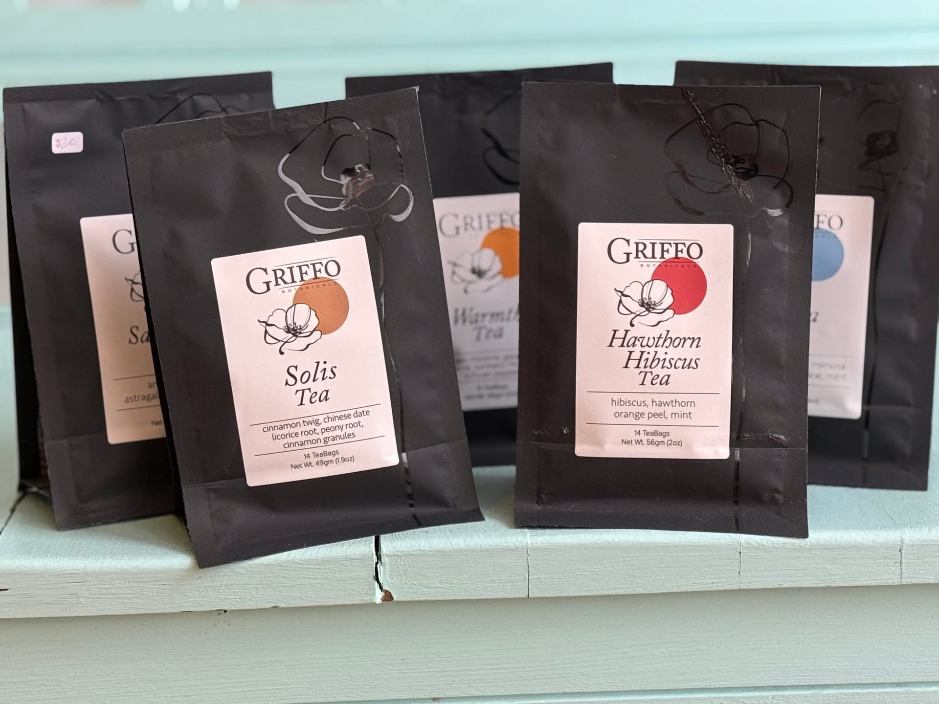 Tea is a nourishing act and a ritual. This time of year it can be the small moment of ease to warm your hands and calm your mind.

We LOVE Griffo teas - based on TCM formulas and crafted with care. If you need a little pick me up - stop in during com