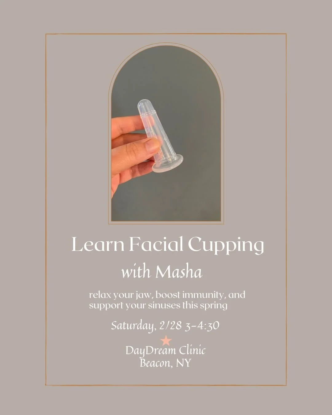 TOMORROW: Get ready for Spring with a simple and effective technique for your home practice: Facial Cupping

(No it should not leave bruises, you'll learn how to avoid this in class)

Link in bio to sign up. BYO facial cups or purchase at our apothec