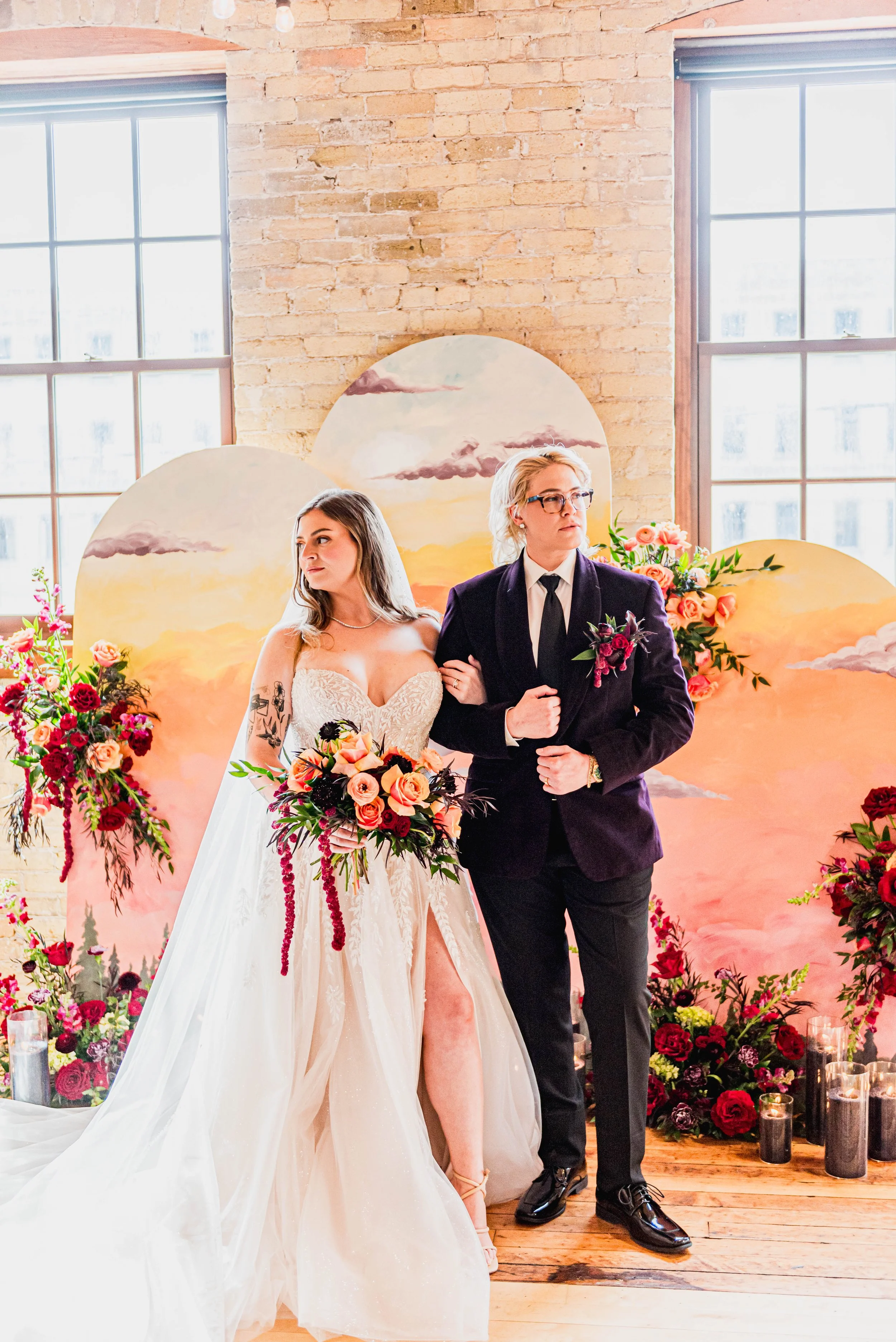 Hand-Painted Sunset Backdrop Rental