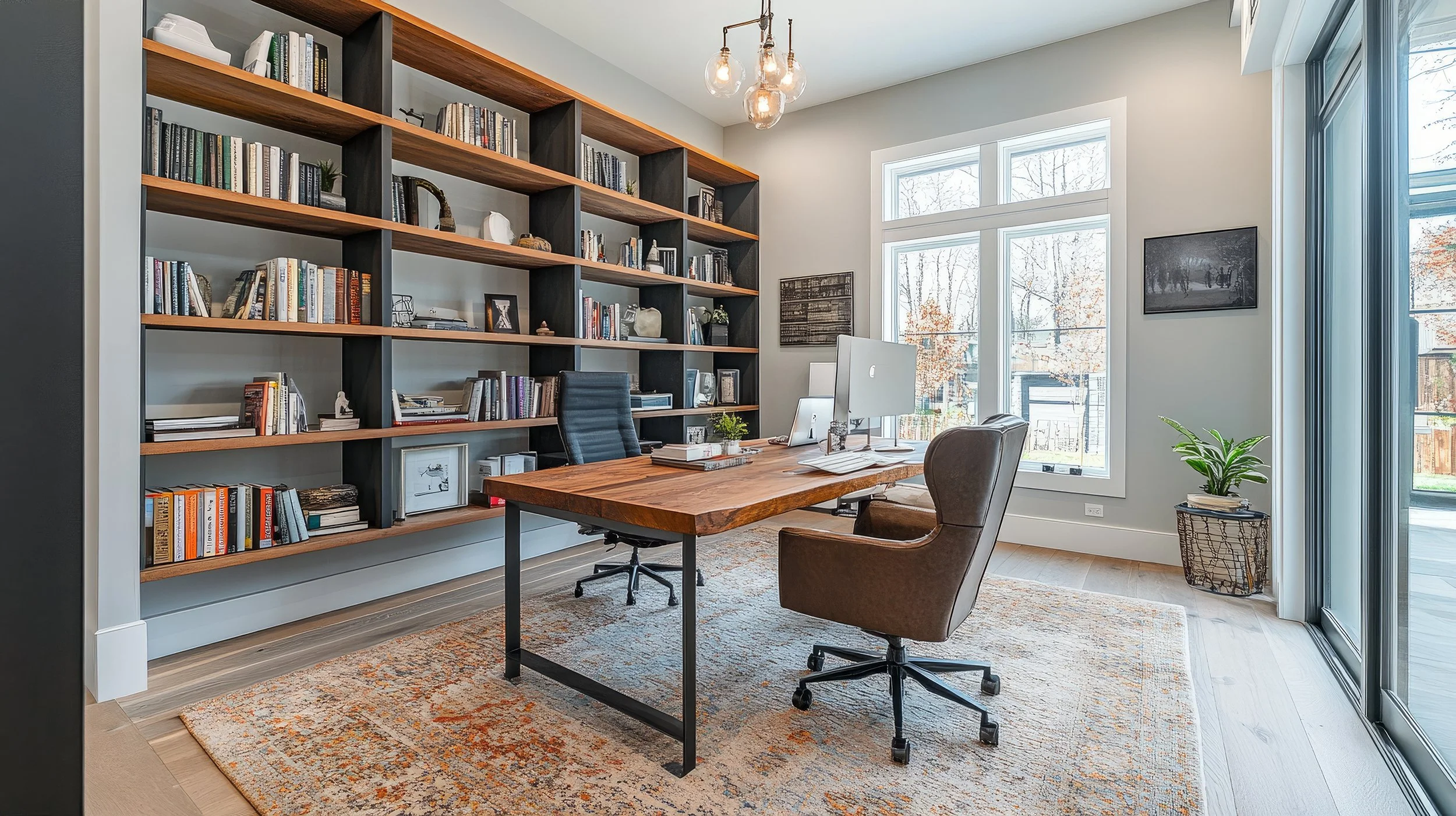  A home office is set up with plenty of natural light. Lighting is among the top priorities in setting up a successful home office. Learn more about home maintenance tips for your home office in our complete guide. 