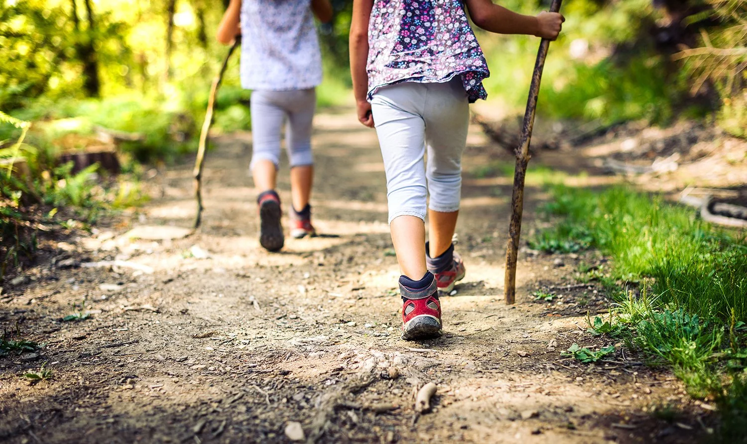  Kids walk together on a hiking trail. Explore our Ultimate Guide on Boulder’s Best Trails and discover great kid-friendly hikes. 