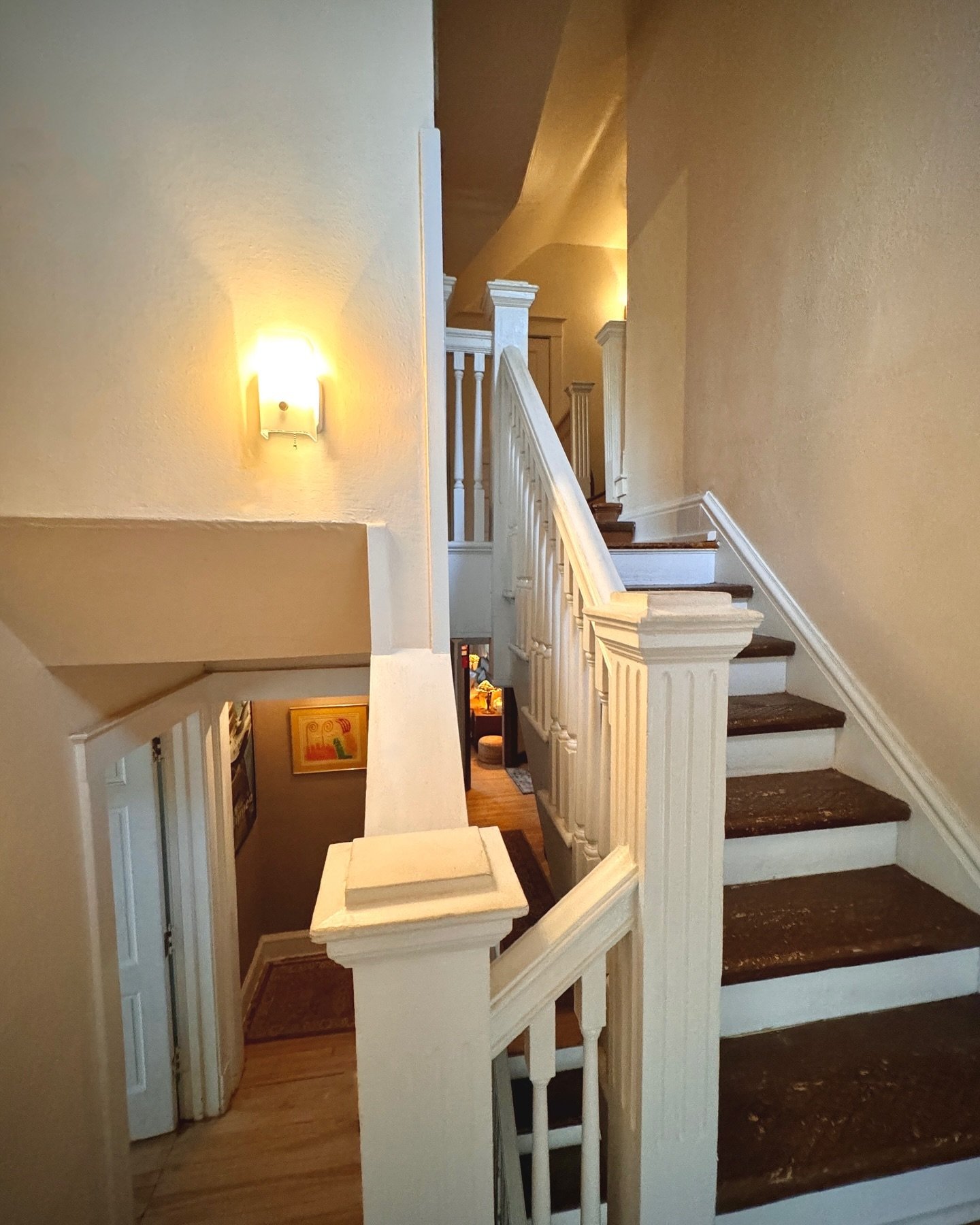 The rear &ldquo;service&rdquo; staircase is the only one in the house that runs from the basement all the way up to the third floor maids rooms and ballroom. Compared to most typical service stairs of the day, it is wider and a lot less steep as it s
