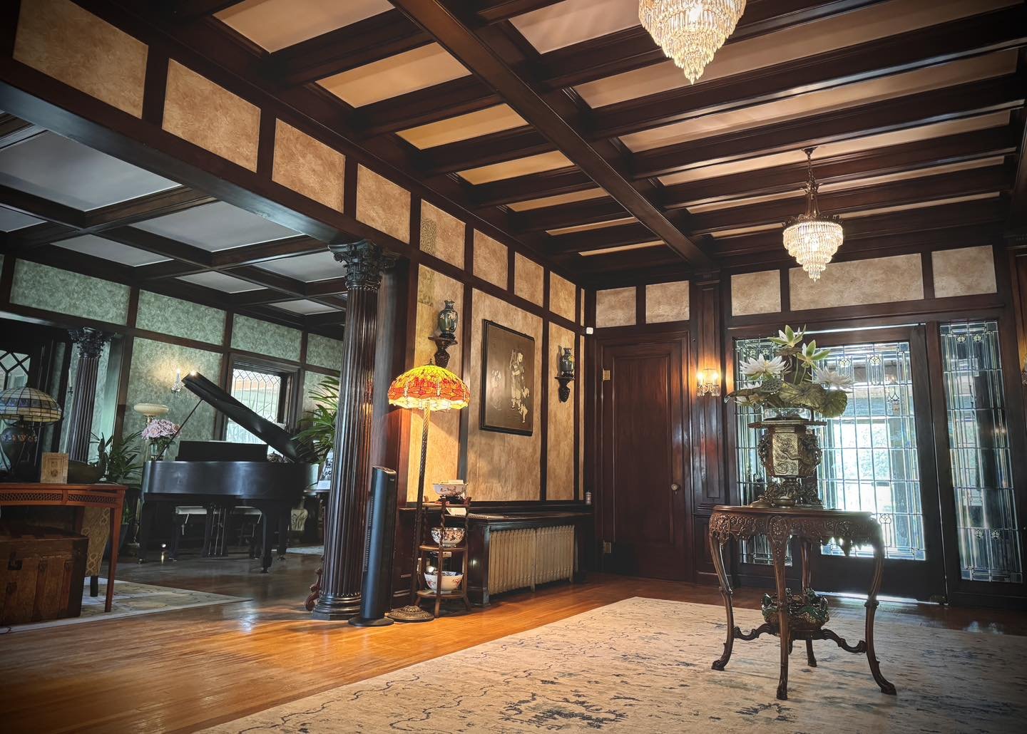 View of the music salon from the reception hall
