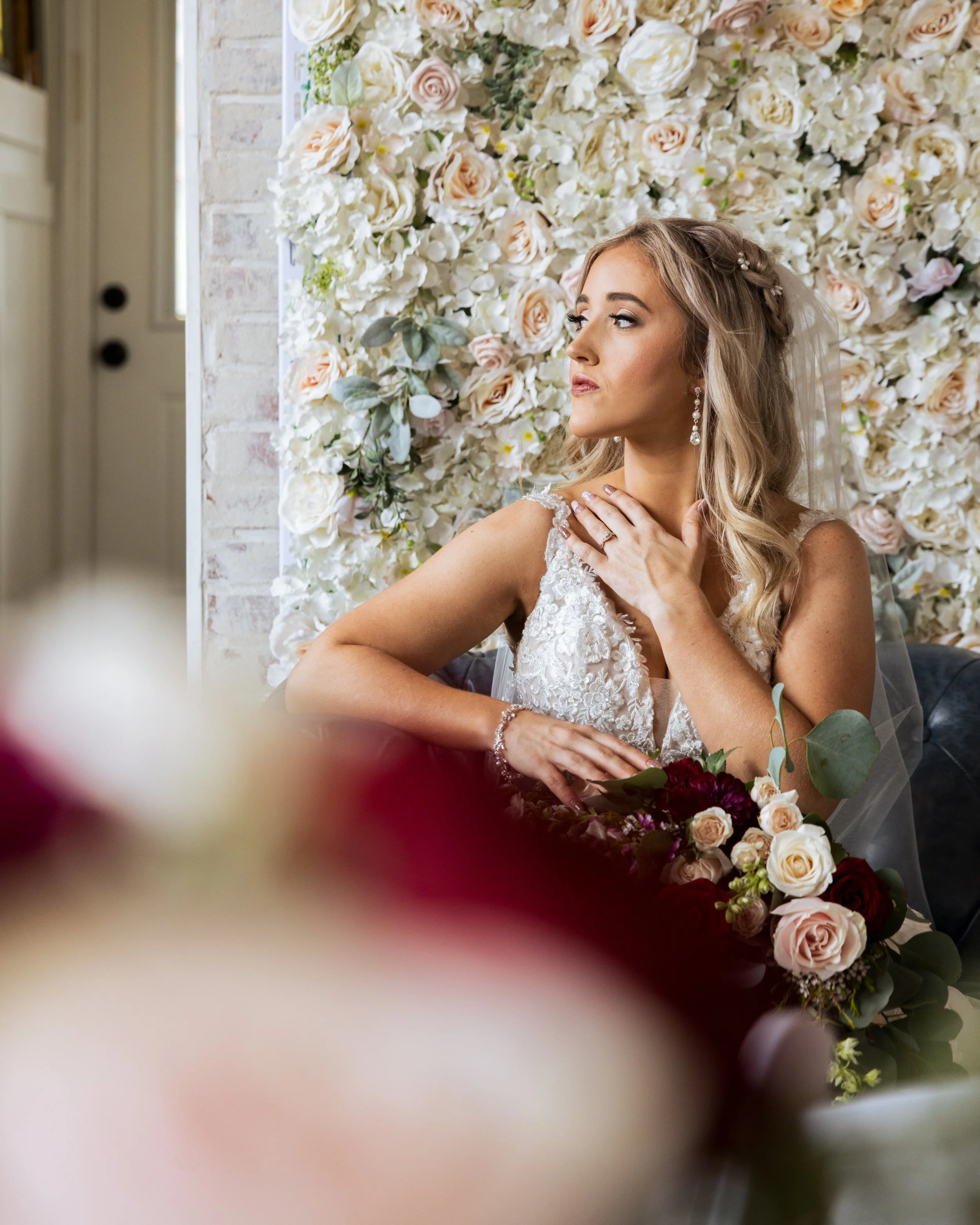 Country wedding photo on boat