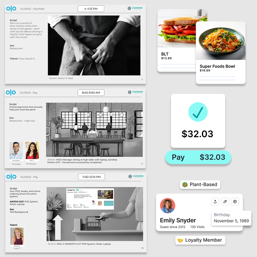 UI imagery mapped to a storyboard